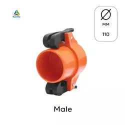 Заглушка 110 мм водопроводная с замковым креплением "М" male - папа