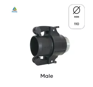 Коннектор пластиковый 110 мм с металлической резьбой 4" male-папа Коннектор пластиковый 110 мм с металлической резьбой 4" male-папа