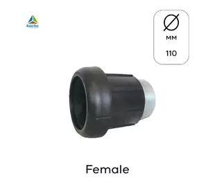 Коннектор пластиковый 110 мм с металлической резьбой 4" female-мама