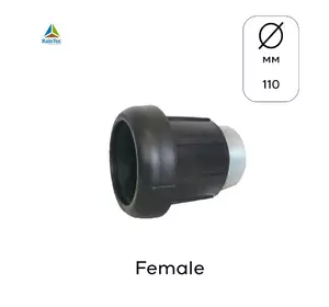 Коннектор пластиковый 110 мм с металлической резьбой 4" female-мама Коннектор пластиковый 110 мм с металлической резьбой 4" female-мама