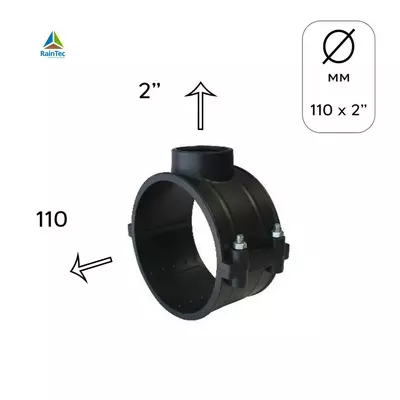 Хомут седловидный, зажимной для врезки в систему полива, диаметр 110 мм x 2"