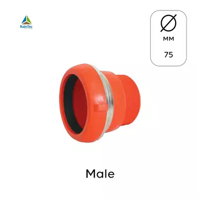 Коннектор пластиковый 75 мм с пластиковой резьбой 2 1/2" female - мама